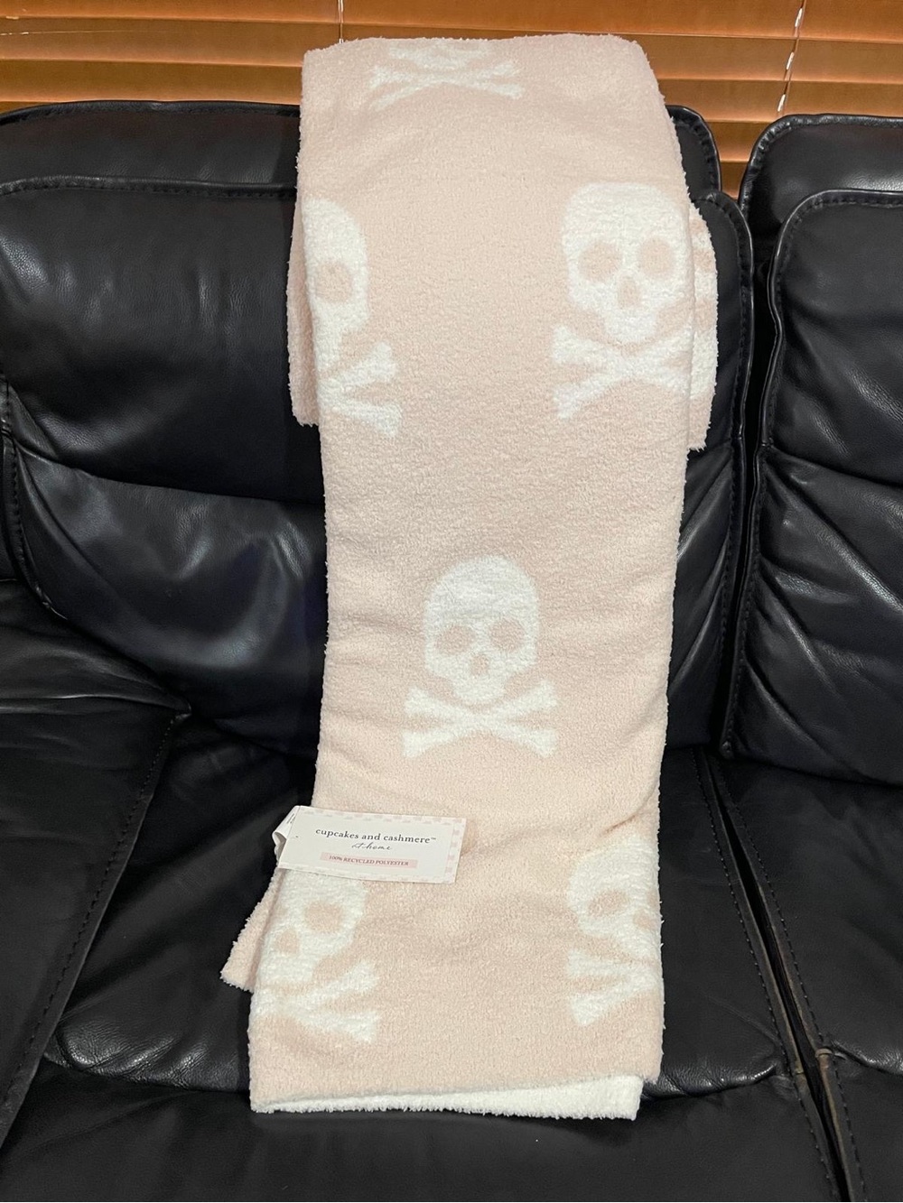 Cupcakes and Cashmere Pink Skull Throw - Halloween Pink Skulls Throw